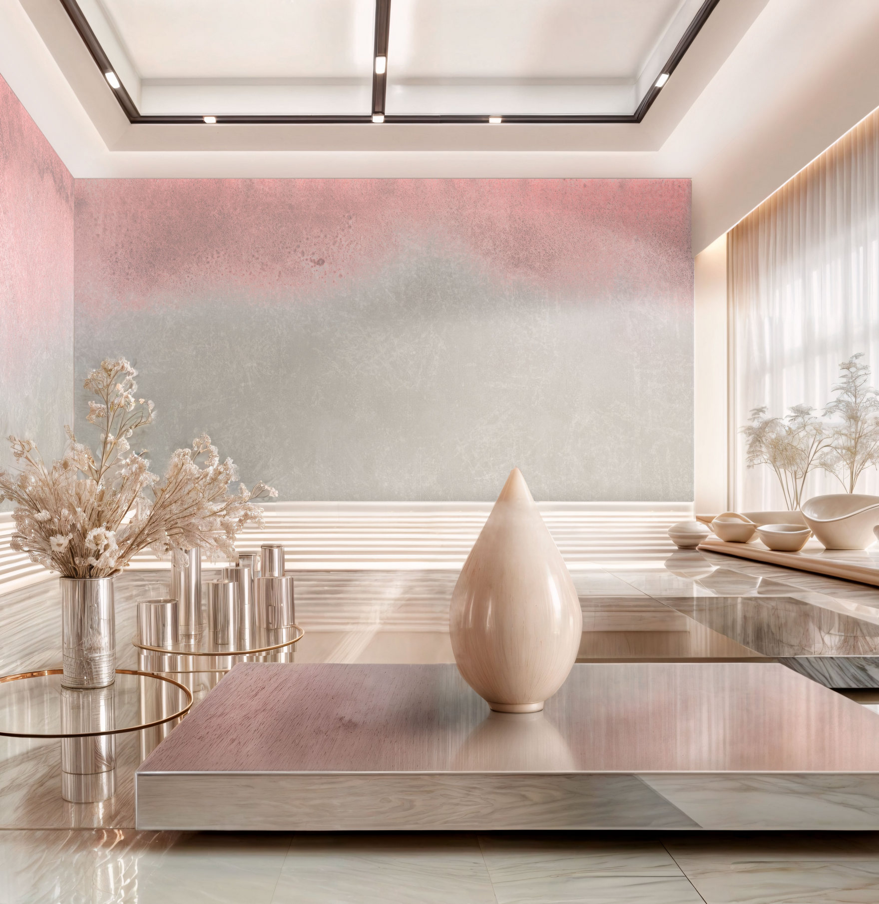 Дизайнерские обои LUNARIA «Стихии» – розовые интерьеры